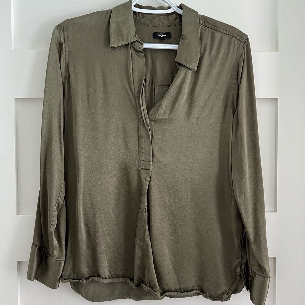 Rails Olive Green Long Sleeve Blouse
